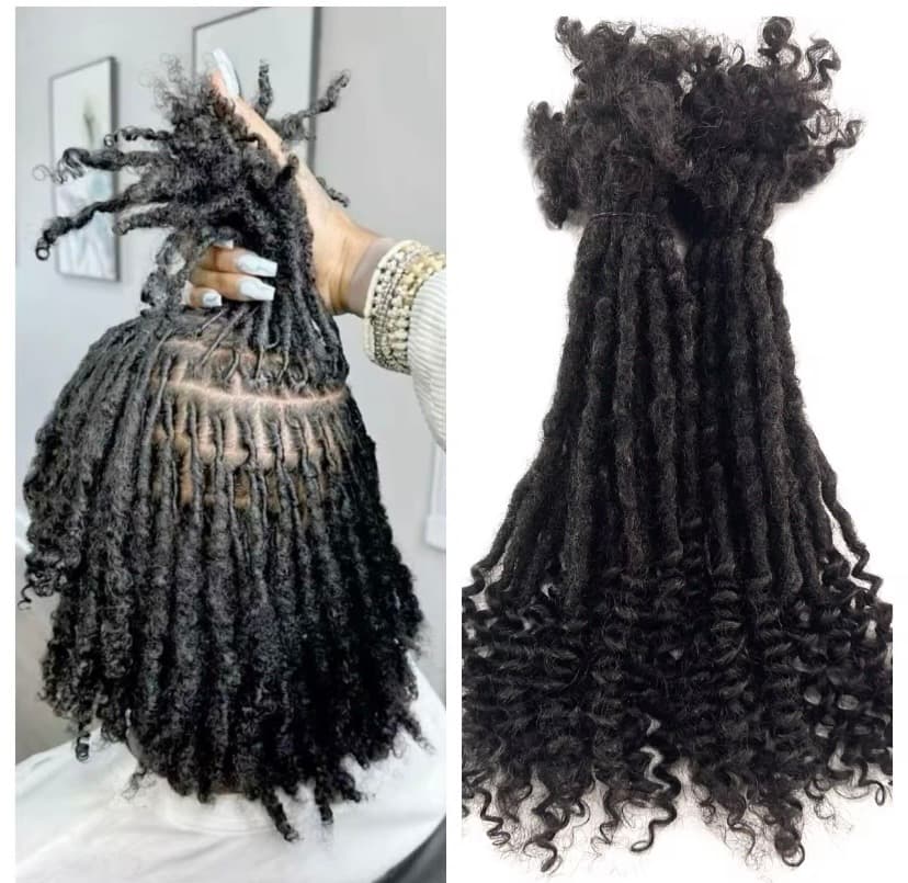 Belle curly locs human hair dreadlocks